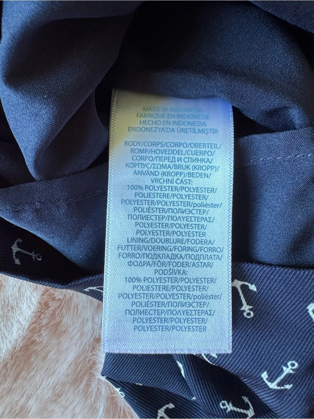Ralph Lauren Navy Anchor Dress Baby Girl Size 9 Months
